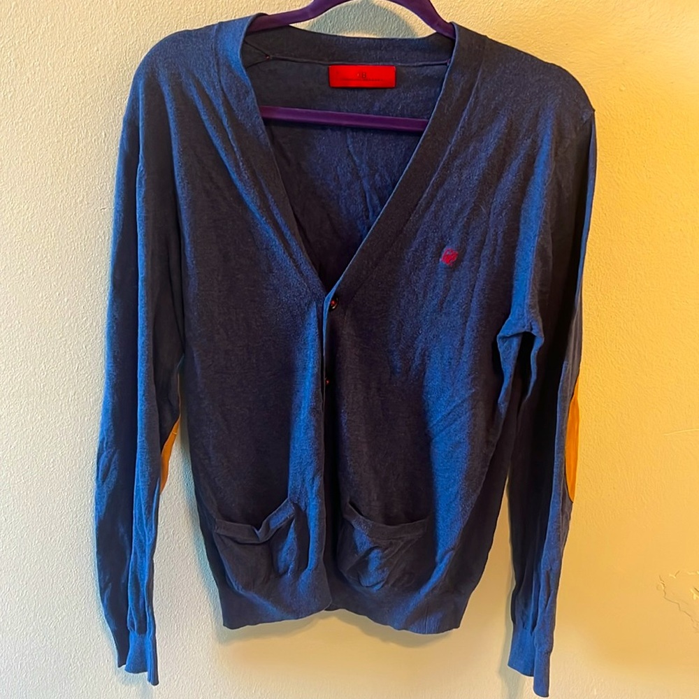 Carolina Herrera Button-Up Cardigan with Goat Suede Elbow Patches, 100% Cotton